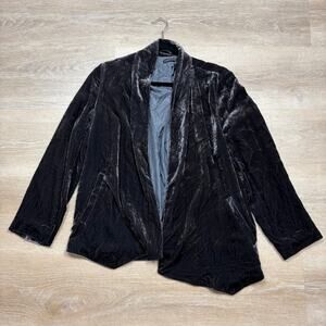 Eileen Fisher Velvet Silk Blazer Jacket Women’s M/L Color Gray